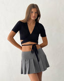 Image of Tonya Wrap Crop Top in Black