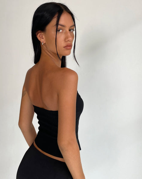 Image of Maribaya Longline Corset Top in Black