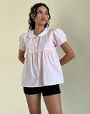 Image of Immy Top in Small Stripe Vertical Candy Pink