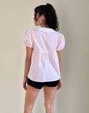 Image of Immy Top in Small Stripe Vertical Candy Pink