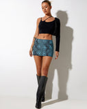 Image of Ina Bodycon Skirt in Optic Polka Blue