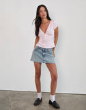 Image of Inasha Top in Candy Pink Small Vertical Stripe