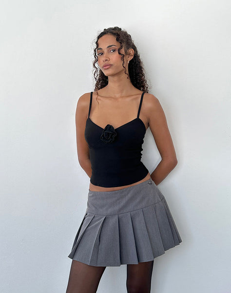 Image of Indus Cami Top in Rosette Black