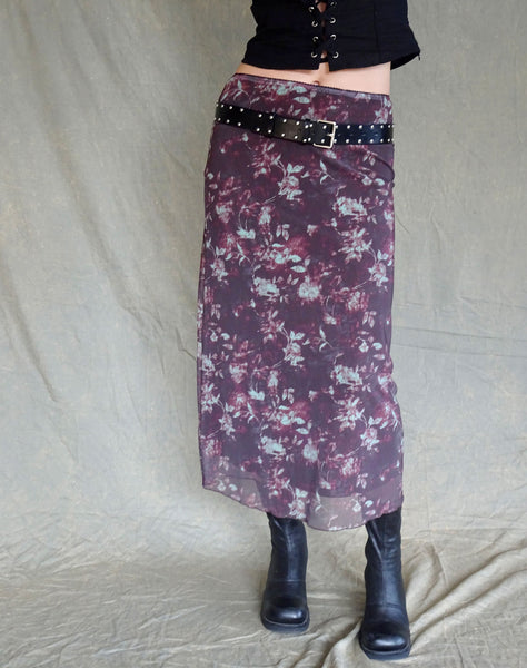 image of Lassie Maxi Skirt in Botanical Floral Brown