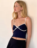 Image of Insa Tailored Cami Top in Navy