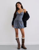 Image of Isamu Top in Medium Tartan Blue