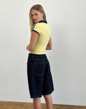 Image of Isda Top in Lemonade with Navy Binding and M Emb