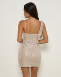 Image of Iskaya Frill Mini Dress in Sequin Neutral