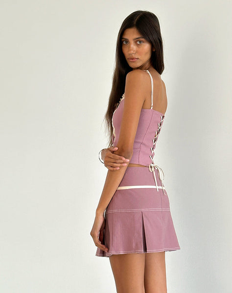 Image of Istari Mini Skirt in Dusky Pink