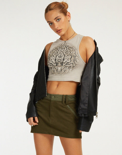 image of Vasque Crop Top in Sandstorm Grey