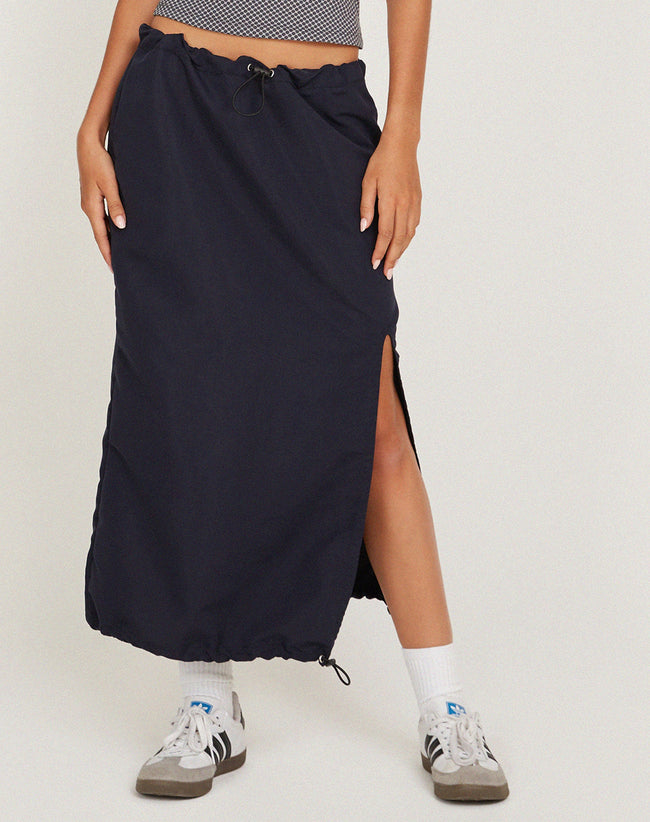 image of Kasao Midi Cargo Skirt in Navy