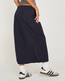 image of Kasao Midi Cargo Skirt in Navy