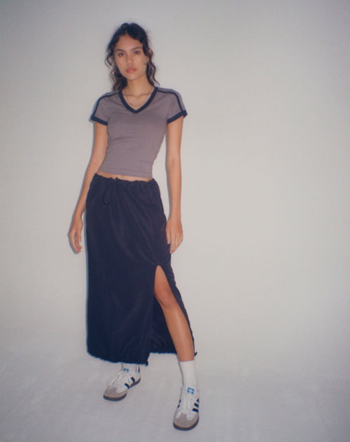 image of Kasao Midi Cargo Skirt in Navy