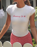 Image of Izzy Top in White Strawberry Girl Script