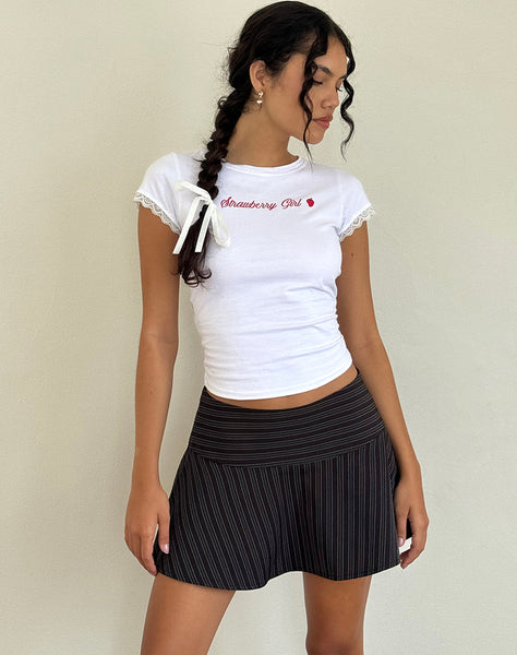 Image of Zelian Mini Skirt in Pinstripe Black