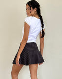 Image of Zelian Mini Skirt in Pinstripe Black