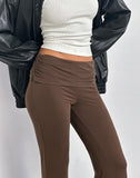 Image of Jacita Low Rise Flared Trousers in Bitter Chocolate