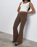 Image of Jacita Low Rise Flared Trousers in Bitter Chocolate