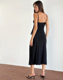 image of Jacy Ruffle Midi Dress in Mesh Black