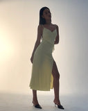 Image of Jacy Ruffle Midi Dress in Mesh Lemon