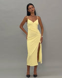 Image of Jacy Ruffle Midi Dress in Mesh Lemon