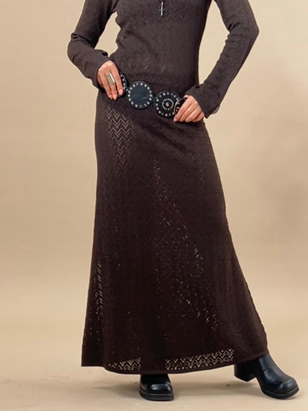 image of Jadie Long Sleeve Maxi Dress in Coffee