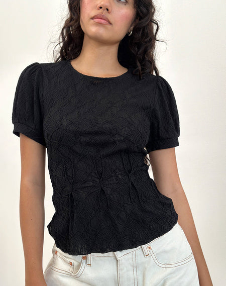 Wilmot Blouse in Black Poplin