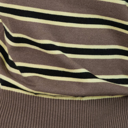 Jalira Asymmetric Cinch Jumper in Stripe Brown and Yellow