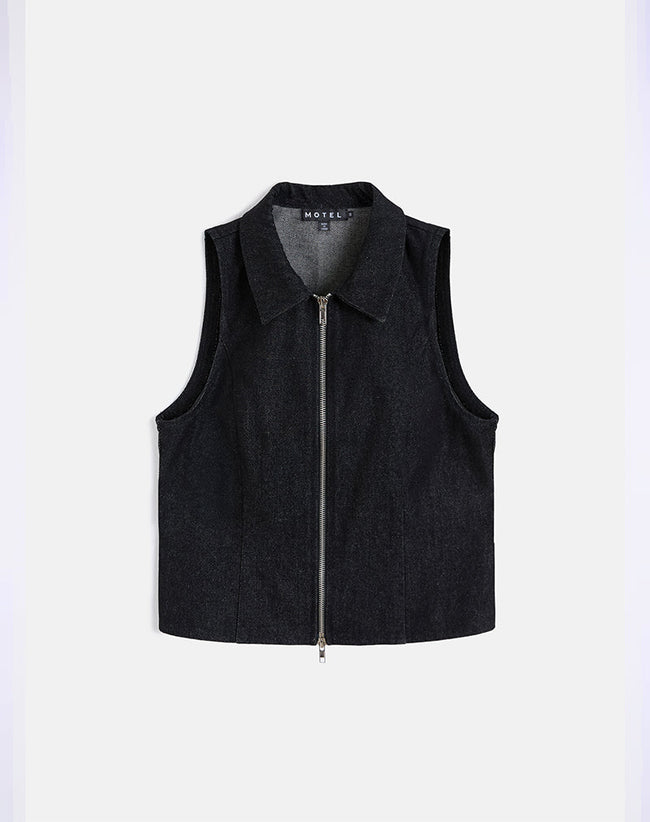 Image of Janae Vest in Denim Black Wash
