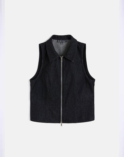 Image of Janae Vest in Denim Black Wash