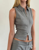 Image of Janae Vest Top in Stretch Tailoring Grey