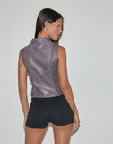 Image of Janae Vest Top in Distressed PU Washed Plum
