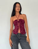 Image of Janar Top in Botanical Flower Maroon