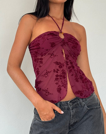 Marjorie Strappy Top in Smooth Slinky Berry