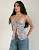 Image of Janar Halterneck Top in Gauzy Sequin Silver