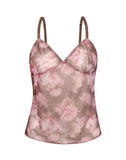 Image of Janari Cami Top in Mesh Rose Leopard