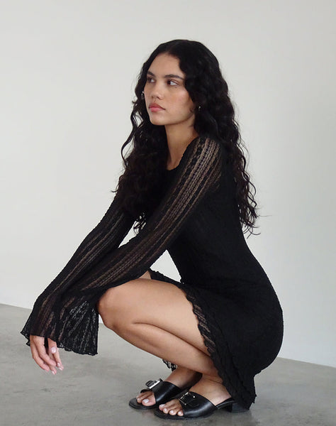 Image of Janawa Backless Mini Dress in Lace Black