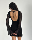 Image of Janawa Backless Mini Dress in Lace Black