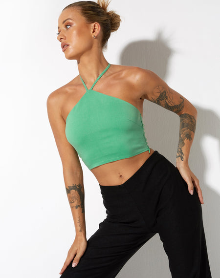 MOTEL X BARBARA Jinu Crop Top in Green