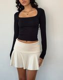 Image of Jansu Lycra Long Sleeve Top in Black