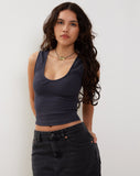 Image of Jastio Vest Top in Ocean Storm Ribbed Jersey