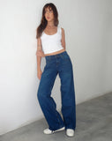 Image of Low Rise Parallel Jeans in Mid Blue Used