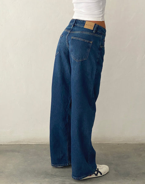 Image of Low Rise Parallel Jeans in Mid Blue Used