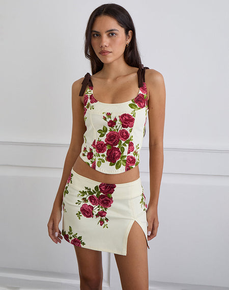 Cojira Top in Mesh Tonal Paisley Plum