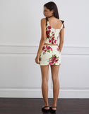 Image of Pravara Mini Skirt in Bouquet Roses Cream
