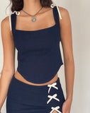 Image of Jatmi Corset Top in Dark Indigo