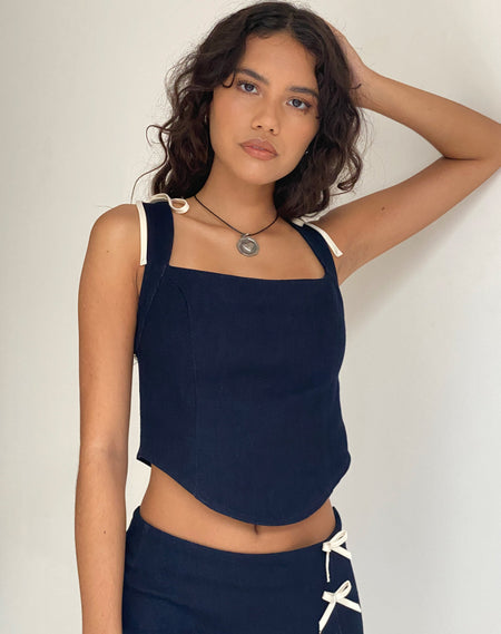 Insa Tailored Cami Top in Navy