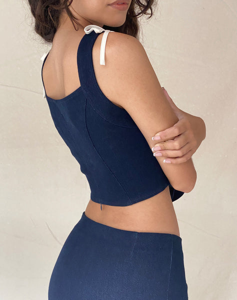 Image of Jatmi Corset Top in Dark Indigo