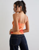 Image of Jefita Cami Top in Watercolour Hibiscus Orange