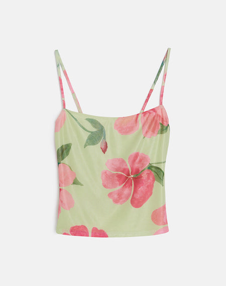 JEFITA CAMI TOP WTRCLR HIBISCUS ORG